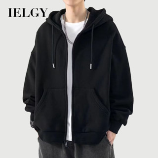 IELGY 男士連帽開衫衛衣春秋時尚品牌上衣