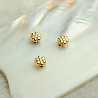 TL-(30pcs)-14K包金保色立體小花隔珠diy手工飾品配件金色手鏈項鍊串珠資料
