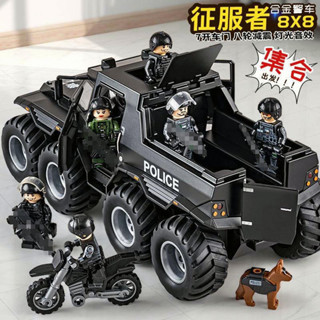 兒童玩具車 猛士裝甲車 烏尼莫克特警汽車 模擬110警察玩具車 閤金警車模型 警車玩具 車車玩具 男孩玩具 禮物 AC3