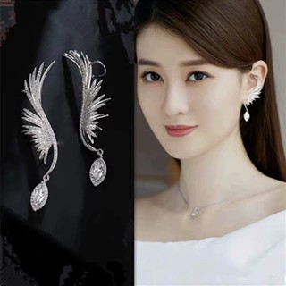 耳環Italian earrings can be Korea銀針天使之翼翅膀耳環2025高階耳骨925耳釘耳飾水滴25