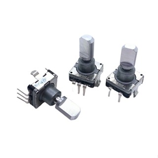 日本ALPS EC11脈衝編碼器30位15脈衝360度旋轉帶下按開關細軸小軸
