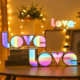 led裝飾彩燈串 情人節求婚告白love燈箱 英文字母造型燈