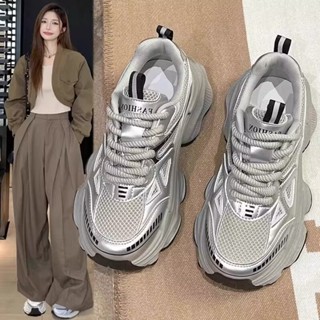 「Chicwalks女鞋店」 老爹鞋女2024春夏季新款厚底增高網面透氣百搭輕便運動休閒鞋