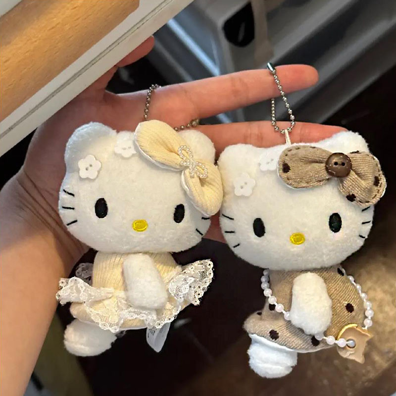 XKDF 中古hellokitty黑皮Helloholle包包吊飾哈嘍kt系列禮物公仔hallo