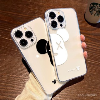 黑白暴力熊蘋果14Promax手機殼iPhone13Pro/12透明11/XR軟XS情侶8透明太空殼 FUIY