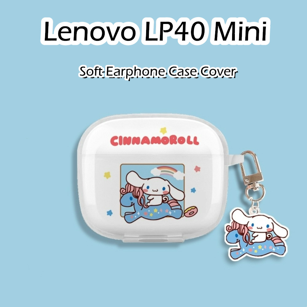 LENOVO [imamura] 適用於聯想 LP40 迷你手機殼透明卡通圖案軟矽膠耳機殼外殼保護套