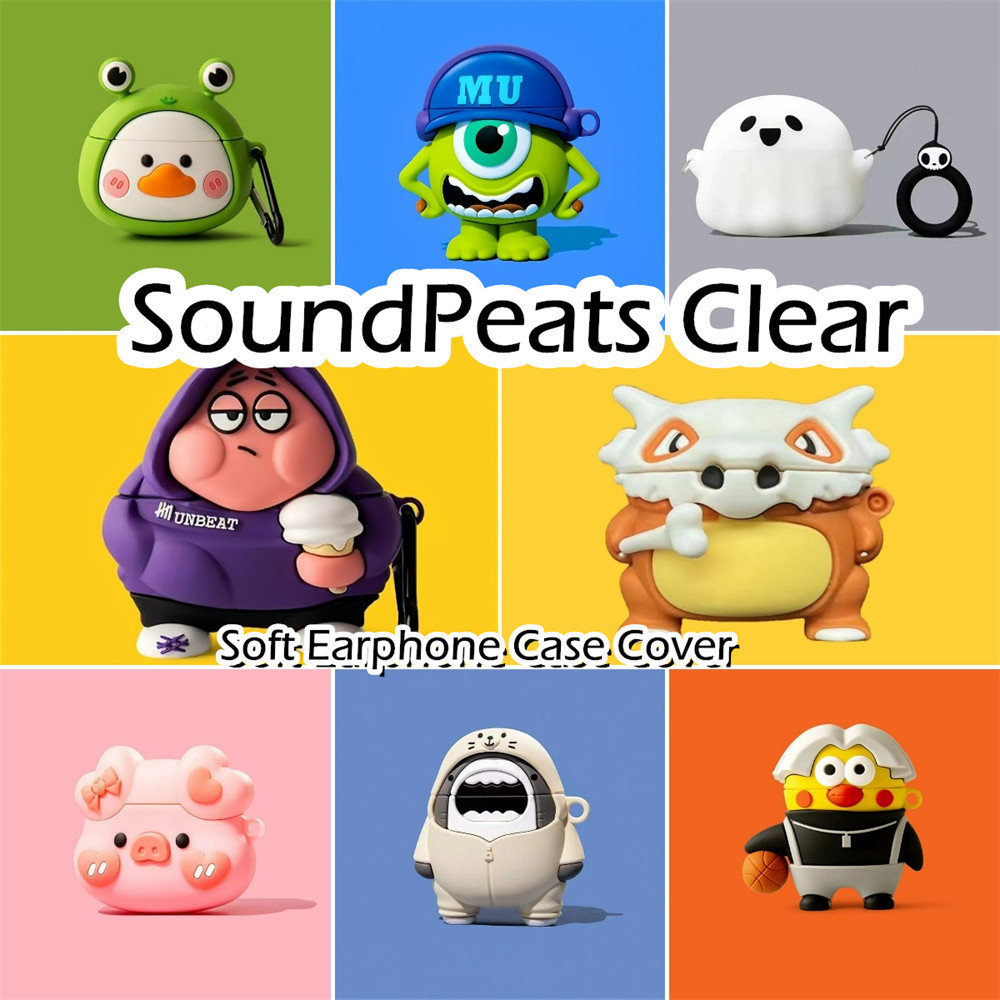 【現貨】適用於 Soundpeats Clear Case 防摔卡通系列軟矽膠耳機套外殼保護套 NO.1