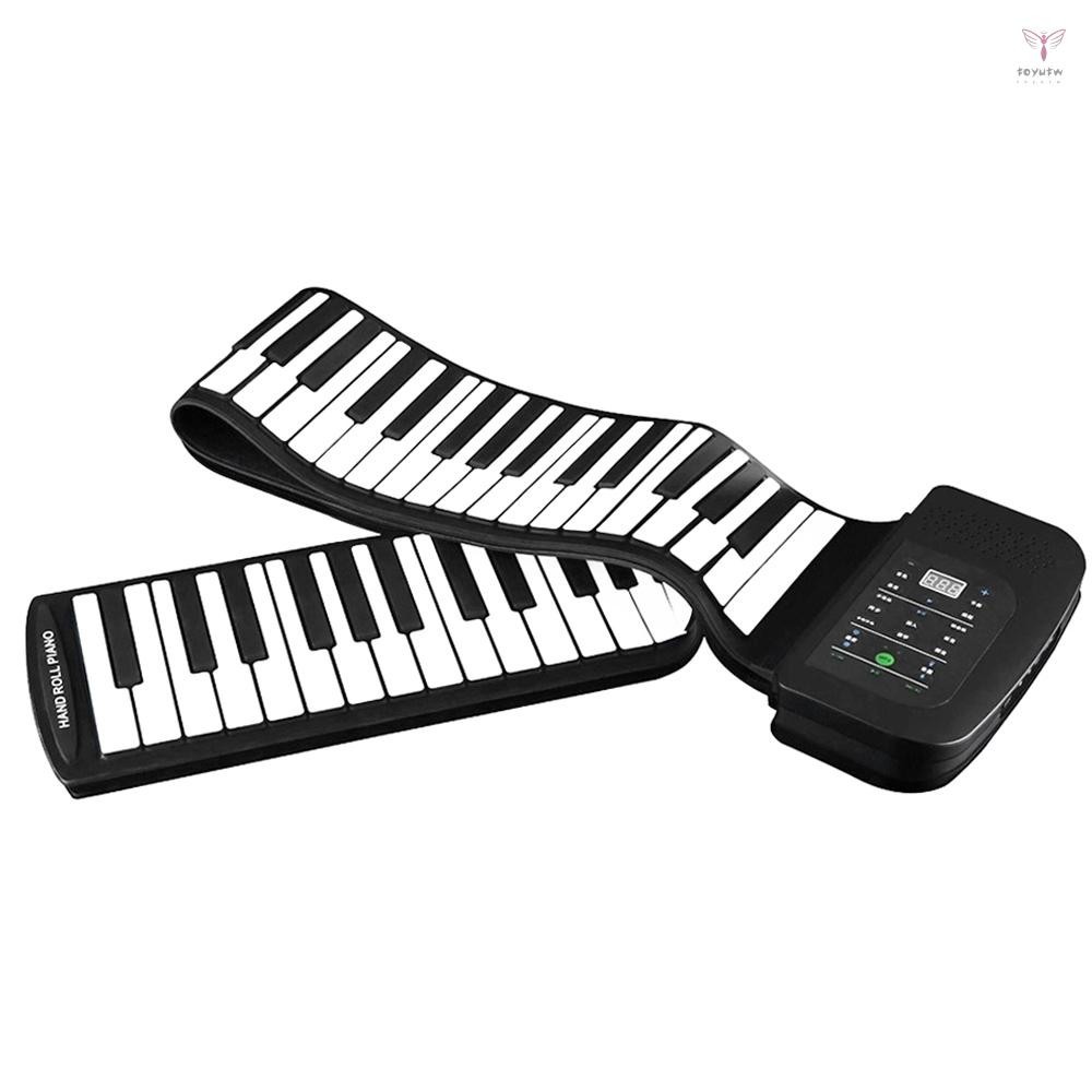 便攜式 88 鍵矽膠柔性捲起鋼琴可折疊鍵盤手捲鋼琴帶電池延音踏板