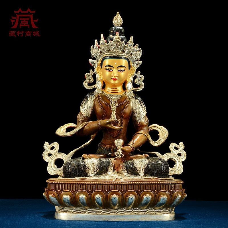 藏傳純銅古色鎏銀金剛薩埵佛像室內家用密宗金剛薩垛供奉銅像擺件現貨