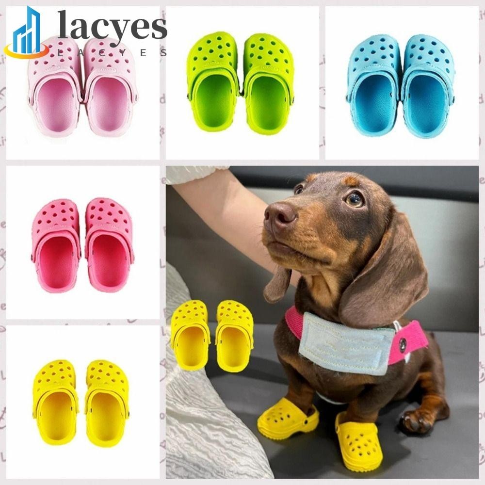 LACYES1對寵物涼鞋,防滑軟底狗洞鞋,寵物沙灘鞋舒適透氣耐磨狗雨靴步行