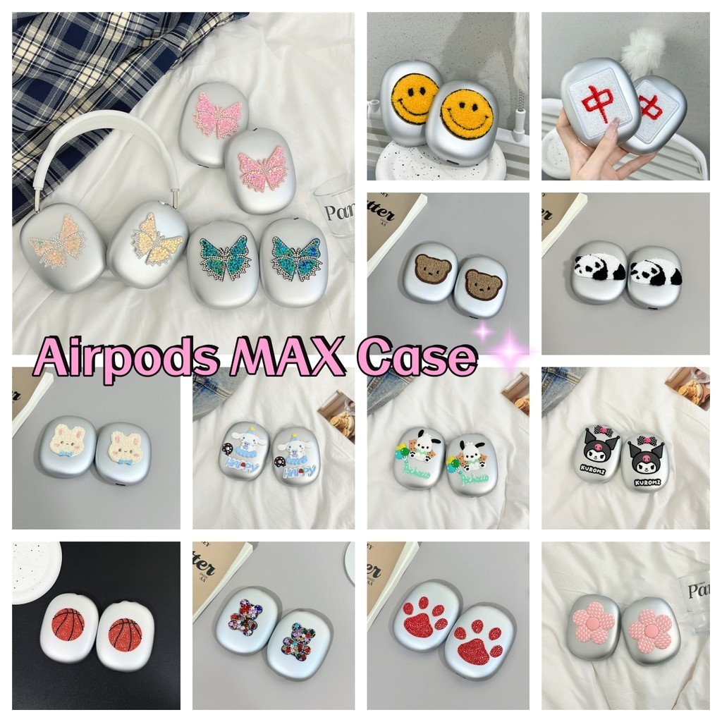 Airpods MAX 軟韓國 Ins 電鍍 TPU 保護彩色蘋果 Airpod MAX 耳機套可愛卡通保護套