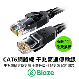 biaze畢亞茲 CAT6網路線 千兆高速傳輸線 8芯雙絞 RJ45 高速網路線 高速網路線 路由器 乙太網路線