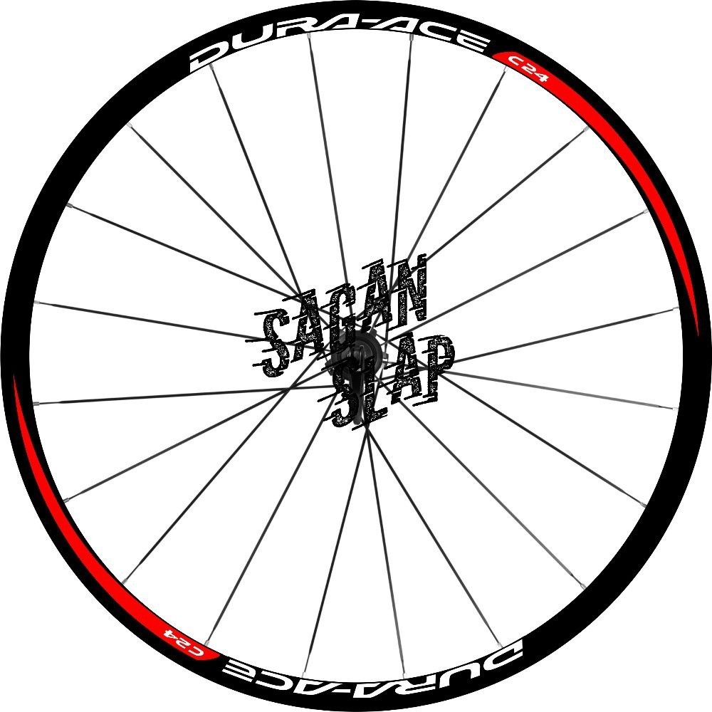 Merah 貼紙貼花輪輞自行車輪輞 Dura Ace C24 700c 紅條 1.5 厘米寬