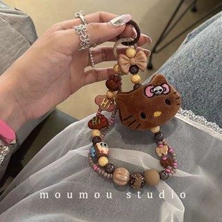 hellokitty 凱蒂貓玩偶 毛絨玩具 玩具 玩偶 毛絨少女貓咪彩珠手機鏈手機繩數字掛繩創意掛件hellokitty