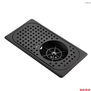 不鏽鋼洗杯器 水槽嵌入式自動洗杯神器 自動高壓噴洗 帶排水導流槽和進出水管 家用咖啡廳酒吧商用衝杯器水槽配件 小號圓孔款