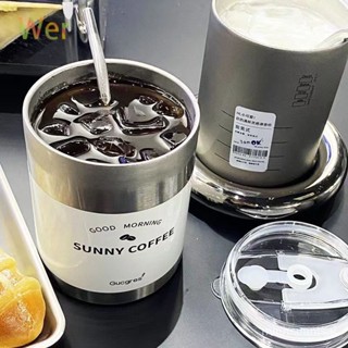 🔥 熱賣 夏季戶外便攜雙飲咖啡杯創意不銹鋼保溫杯ins帶蓋傢用吸管杯保冰 飲料杯 運動健身水壺 保溫杯 大容量 HU