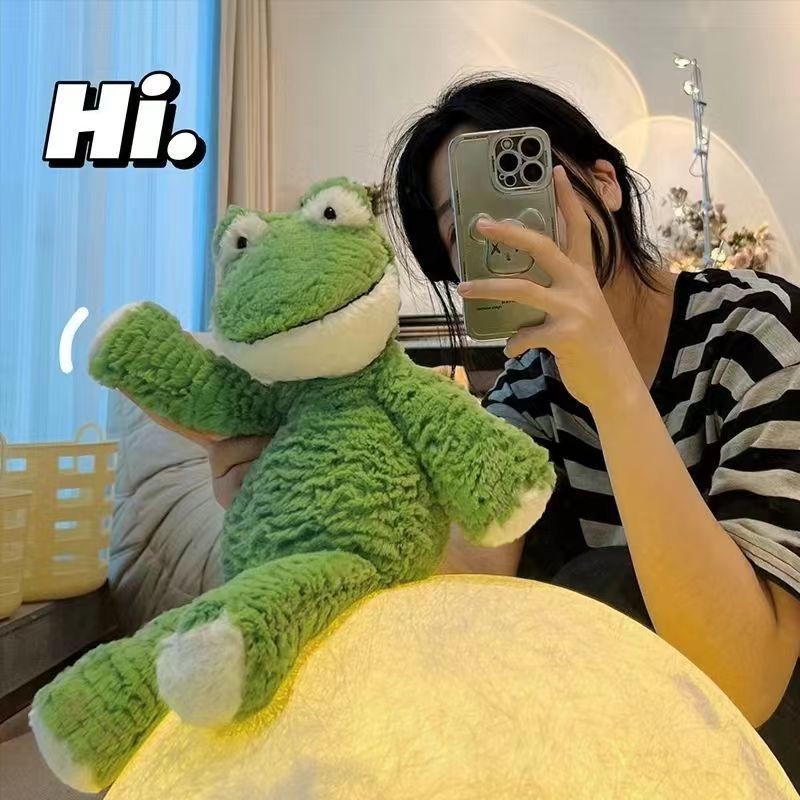 🐻囧囧家 ins網紅一隻呆呆蛙公仔微笑青蛙毛絨玩具兒童安撫陪睡玩偶禮物 韓國玩偶 ins風玩偶 毛絨玩偶