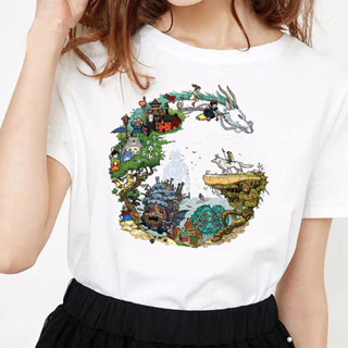 Totoro Ghibli Women Tshirt夏季圓領龍貓吉卜力歐美短袖衣服女