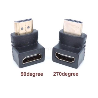 Hdmi 相容公對母轉換器直角適配器彎頭連接器,適用於 HDTV 電視電纜 90 270 度 TWK1