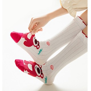 中筒襪 草莓熊 女童 薄款 透氣 可愛 卡通 小腿襪 玩具總動員
