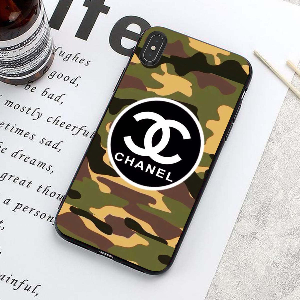 香奈兒 Chanel* 黑色印花硬殼手機殼保護套適用於 IPhone 15 IPhone 15 Pro IPhone 1