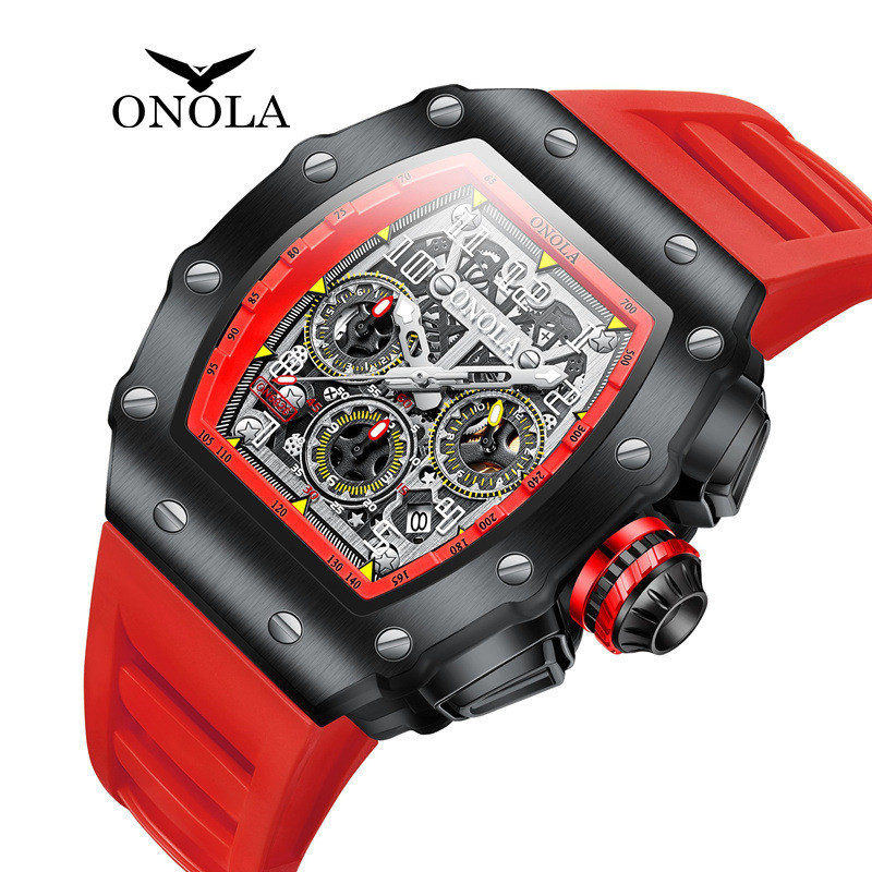ONOLA品牌 ON6826 多功能 防水 石英 矽膠帶 運動 高級男士手錶