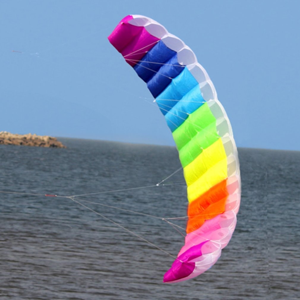【山海】2m 彩虹雙線特技降落傘軟翼傘衝浪風箏大號風箏