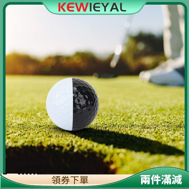 Kewiey高爾夫球兩色黑白推桿瞄準線雙層高爾夫球練習球訓練配件