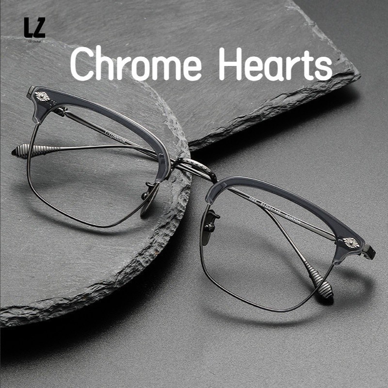 【LZ鈦眼鏡】眉毛眼鏡架 Chrome Hearts剋羅心 純鈦鏡框 SORTON復古眼鏡 方形眼鏡 近視眼鏡 方框眼鏡