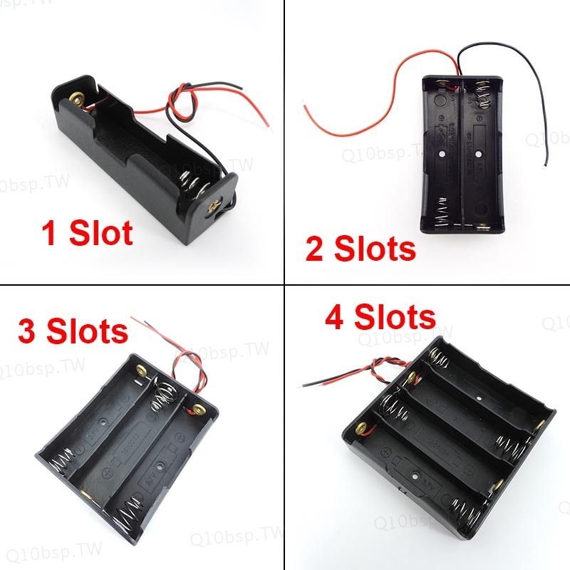 5 件電池收納盒盒 1/2/3/4 插槽端口 aa 2AA 3AA 4AA 1.5v 3v 4.5v 6v 電源座 3X