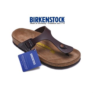 Birkenstock夾腳拖深棕色亞光皮面 休閒皮革涼鞋 35-45