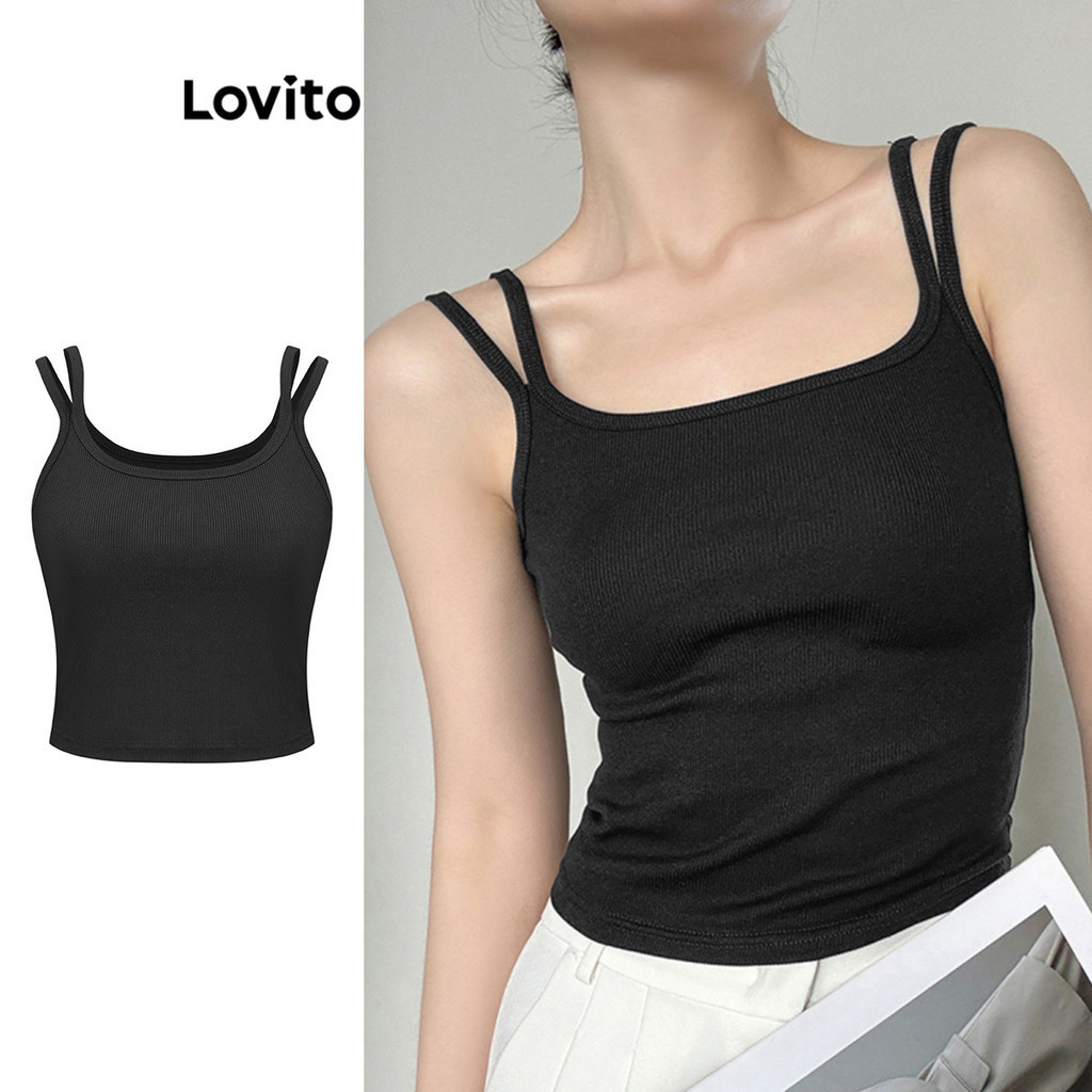 Lovito 女裝休閒素色基本款背心 L86ED337
