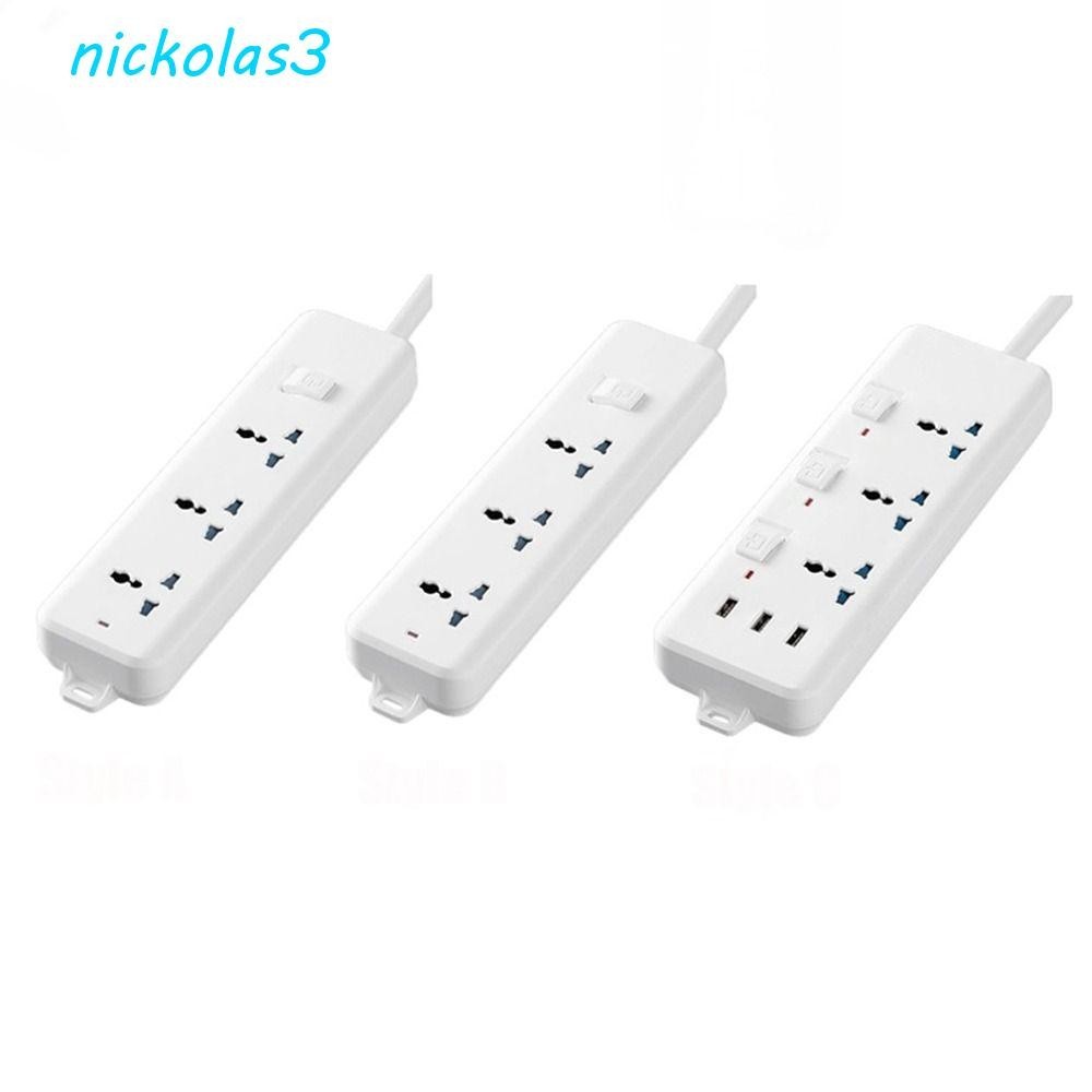 NICKOLAS插座電源板,USB端口2米延長線擴展Usb插座,英國歐盟美國智能家居通用插頭: