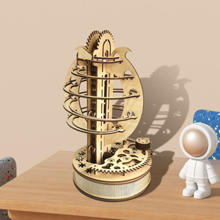 diy木質機械軌道滾珠木製3d立體拼圖手工組裝模型益智拼裝玩具