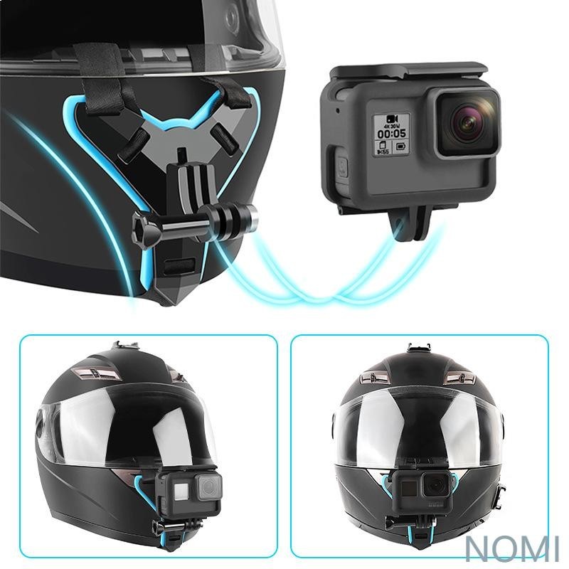 【台出免運】GoPro配件摩托車下巴支架運動相機配件安全帽綁帶大疆小蟻騎行越野GoPro配件 戶外相機配件