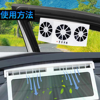 (太陽能車用排風扇)車內降溫汽車風扇車載太陽能車迴圈器排風扇迅速車用排氣風扇