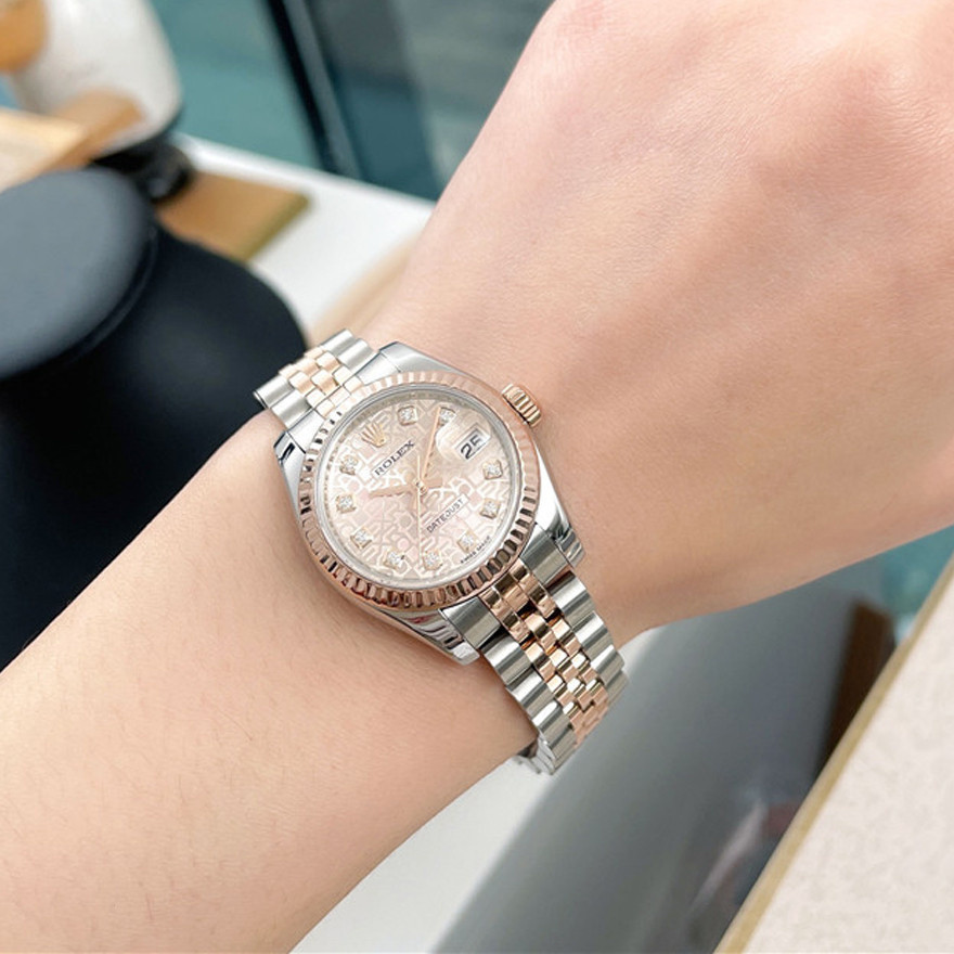 機械26mm勞力士間全自動179171日誌型手錶女士Rolex 玫瑰金
