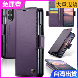 臺灣現貨→三星Samsung Galaxy Z Fold6多卡槽防摔皮套Fold6側扣防盜刷翻蓋手機殼保護套