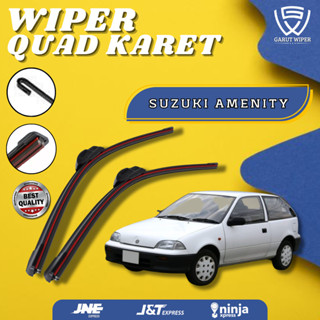 SUZUKI 鈴木 Amenity 無框四刃汽車前擋風玻璃雨刷 4 橡膠 1 套左右