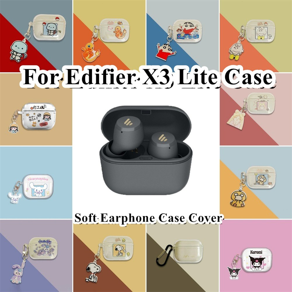 EDIFIER 適用於漫步者 X3 Lite 手機殼時尚卡通透明軟矽膠手機殼耳機殼保護套