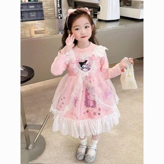 女童庫洛米新款洋裝公主長袖可愛甜美兒童裙子洋氣蘿莉塔公主裙