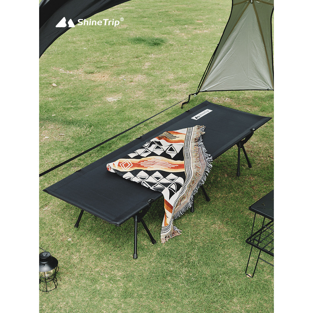 Shinetrip 便攜式戶外鋁合金行軍床單人野營帳篷可拆卸折疊雙層高架行軍床