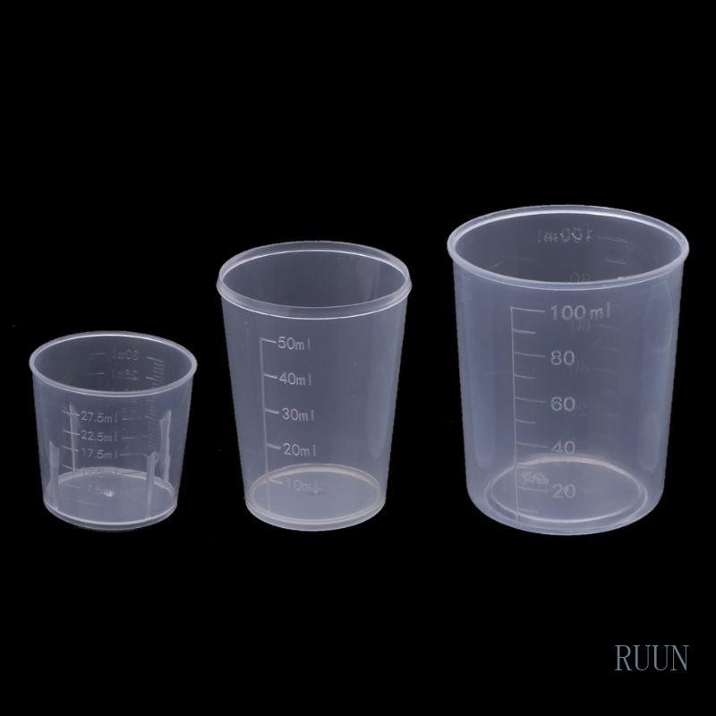 [RUU] 3x 量杯樹脂混合杯環氧樹脂塑料液體杯幹漆杯 DIY 樹脂 30 50 100ml