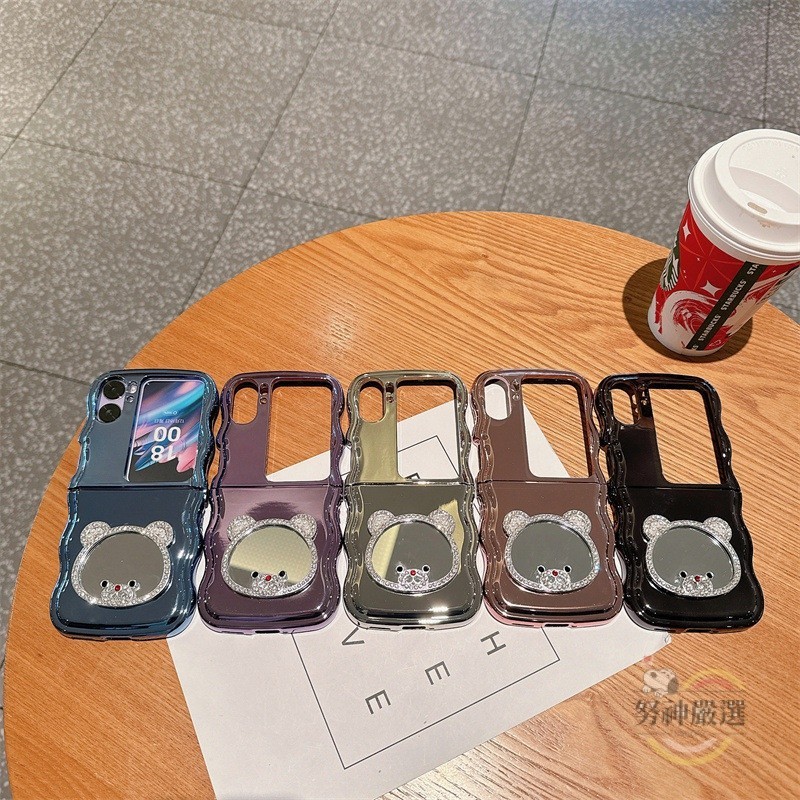 OPPO 卡通手機殼 新款個性鏡子電鍍OPPO軟殼 適用OPPO find N2/N3 flip摺疊手機殼 jpz