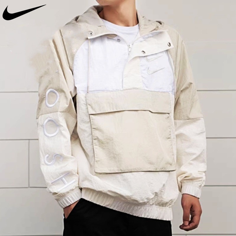 Nike男子夾克2024夏季新款半拉鍊運動服休閒連帽防風夾克DJ0477-072