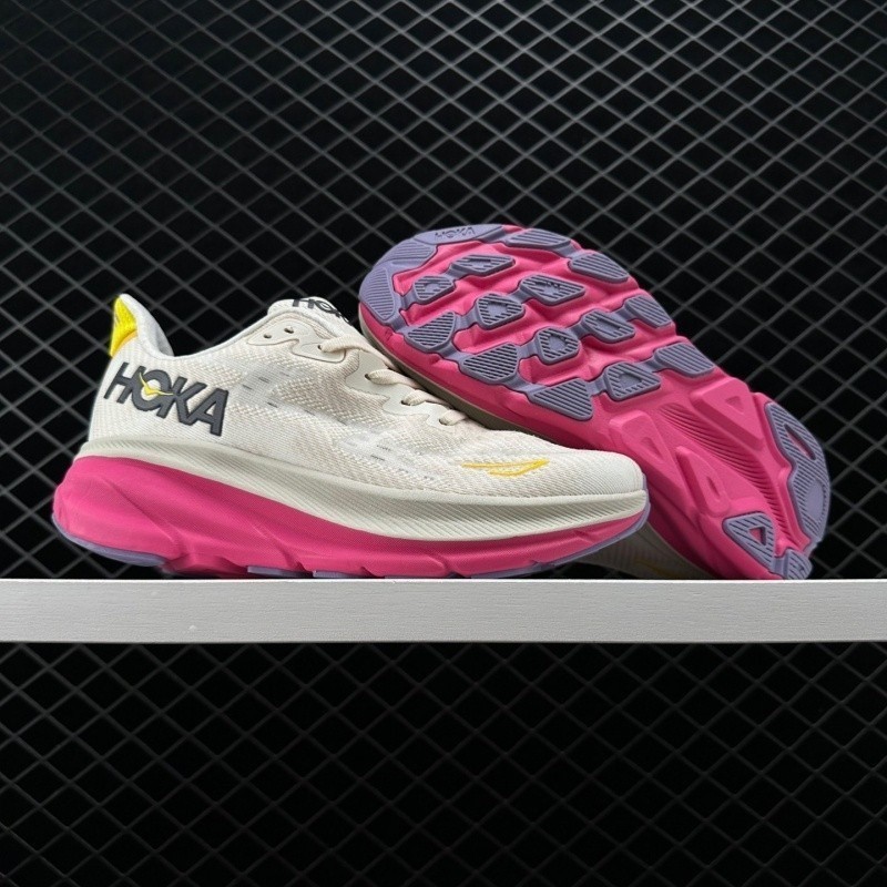 高品質 Hoka One Clifton 9 男女專業緩震跑鞋男女通用超輕透氣厚底運動鞋尺碼 36-45