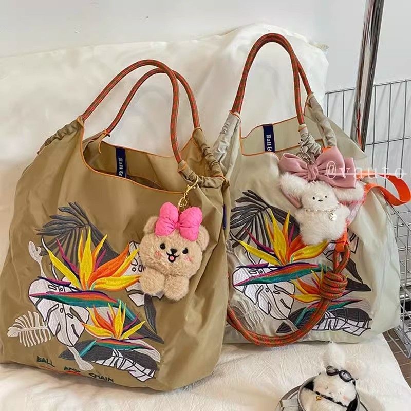 JH 現貨 泰國購物袋 日本購物袋 環保購物袋  刺繡手提包 尼龍手提包  腰果花購物袋 摺疊購物袋 尼龍購物袋