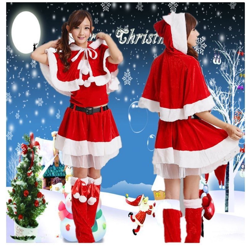 全套 聖誕節服裝 成人女生 大尺碼 紅色聖誕服 演出服 性感派對 聖誕老人衣服套裝 cosplay 舞台表演