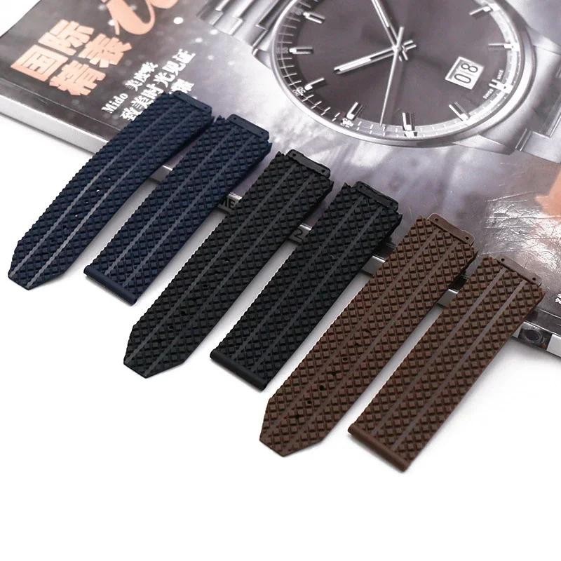 Hublot BIG BANG Classic 系列 17mm-25mm 橡膠黑色藍色錶帶防水矽膠錶帶手錶配件錶帶