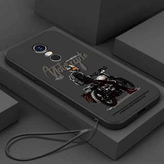 外殼 Redmi NOTE 5 Redmi 5 PLUS 手機殼帶掛繩美學矽膠 TPU 軟殼時尚酷摩托車男孩新設計防震殼